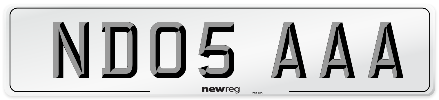ND05 AAA Number Plate from New Reg